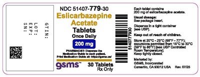 51407-779-30LB - Eslicarbazepine Acetate 200mg - Rev. 0725.jpg - 51407 779 30LB   Eslicarbazepine Acetate 200mg   Rev. 0725